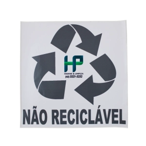 Adesivo Coleta Seletiva Não Reciclável Web Graph