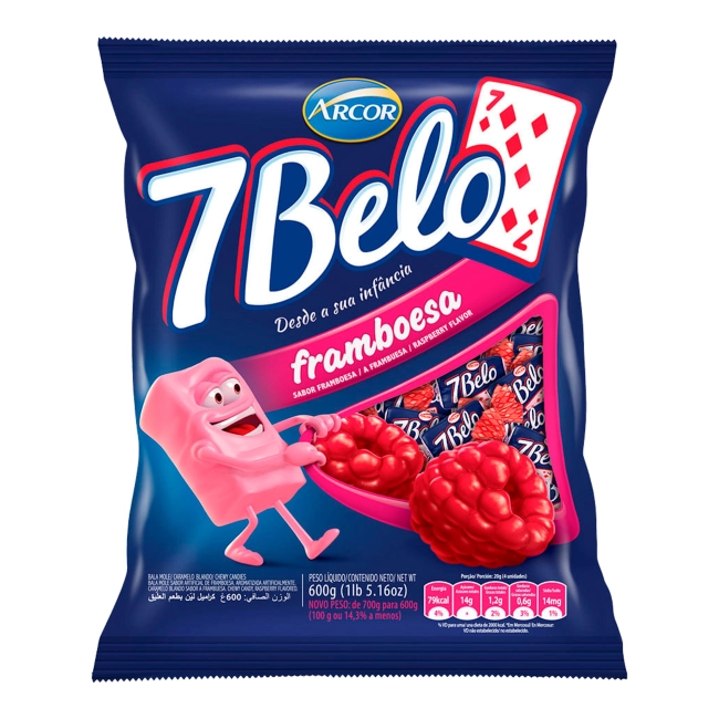 Bala 7 Belo framboesa 500g