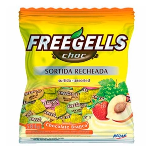 Bala Freegells sortida chocolate branco 584g