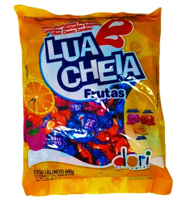 Bala lua cheia frutas 600 gramas Dori