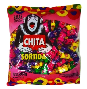 Bala mastigável chita sortida 600g