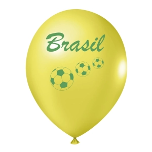 Balão 09 polegadas com 25 unidades tema Brasil