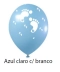 Balão 09 polegadas para chá de revelação azul claro com branco com 25 unidades Joy