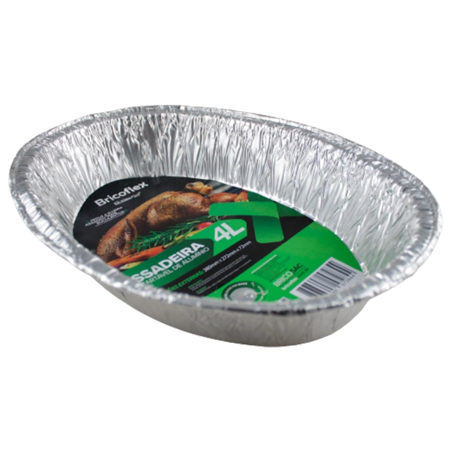 Bandeja assadera de aluminio oval 4 litros Bricoflex