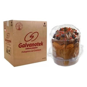 Bandeja de PET para panetone com base de cristal com 100 unidades G33 Galvanotek 