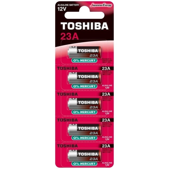 Bateria 12v alcalina A23 com 5 unidades Toshiba