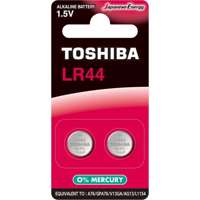 Bateria 1,5v Alcalina Lr44 Com 02 Unidades Toshiba