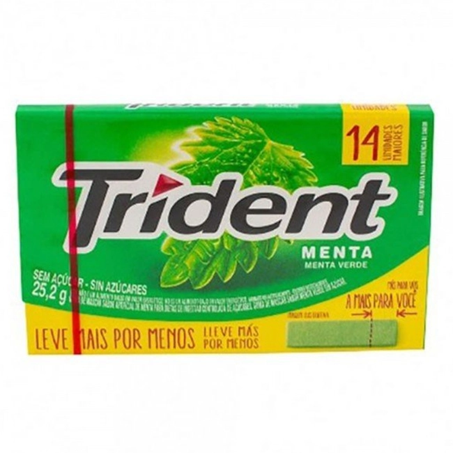 Chiclete de Menta Com 14 Unidades Trident 