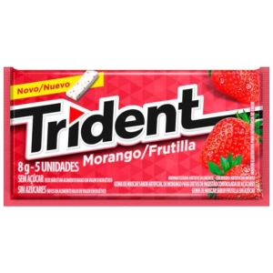 Chiclete Morango Com 5 Unidades Trident 