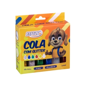 Cola com glieter 25 gramas 6 cores BRW