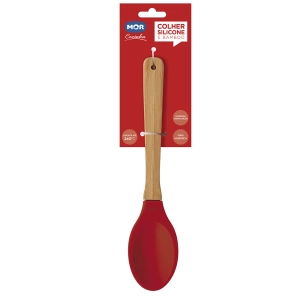 Colher Mor de Silicone e Bamboo 