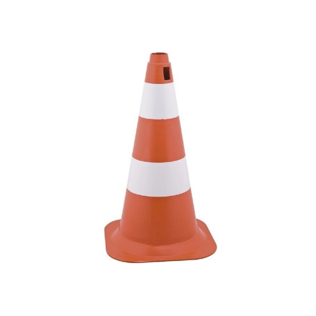 Cone Sinalização PVC branco/laranja 50cm Vonder