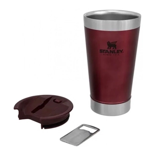 Copo térmico vermelho 473ml com tampa Stanley