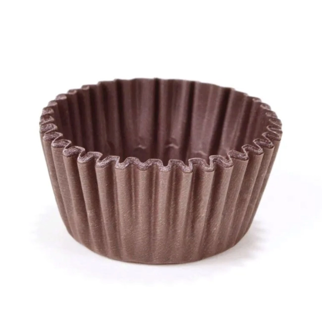 Forma de papel especial para brigadeiro goumet marrom com 75 unidades Mago 