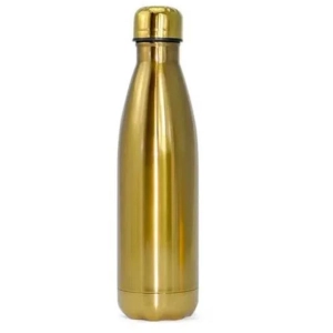 Garrafa squeeze 500ml inox super forte dourado Ponto das Festas 