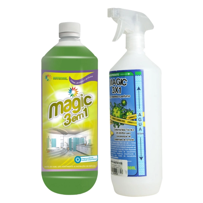 Kit Magic 3 em 1 Sevengel 1LT + Pulverizador Magic 1 litro para dosagem