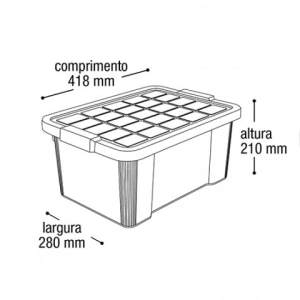 Organizador 15 litros preto referência 25431 Arqplast 