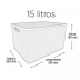 Organizador 15 litros rattan branco referência 25591 Arqplast