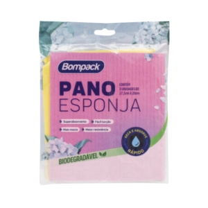 Pano Esponja 17,5x20 Com 3 unidades Bompack