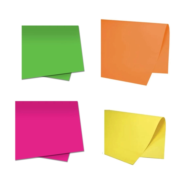 Papel color set fluo 48x66cm unidade Moopel