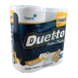 Papel higienico Sepac 4x30 metros folha dupla Duetto pacote