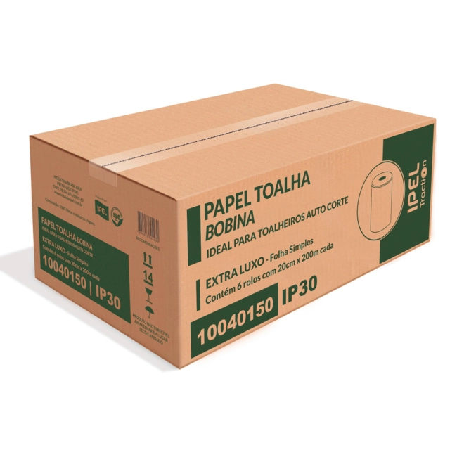 Papel toalha bobina 30g Ipel traction com 200 metros Indaial