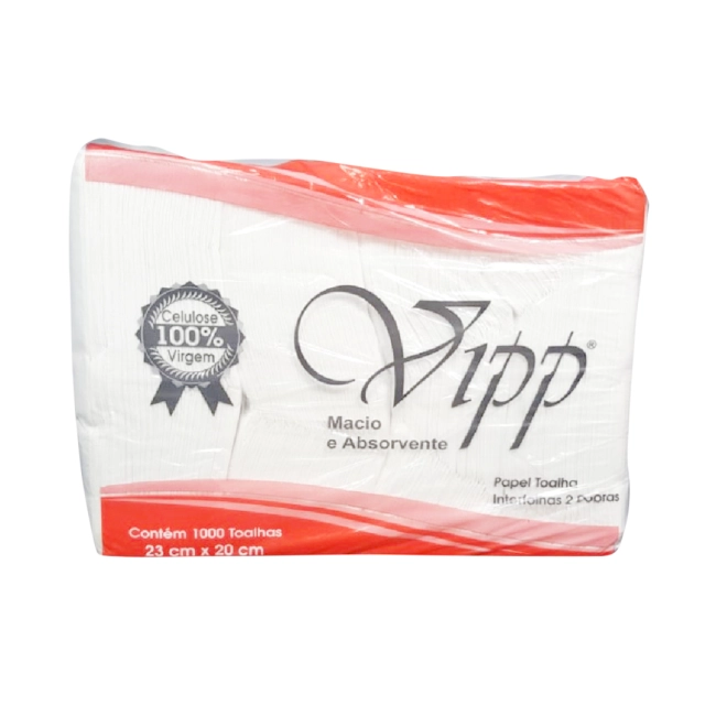 Papel toalha extra luxo com 1000 folhas Vipp Plus