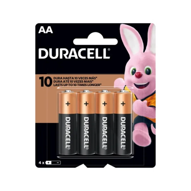 Pilha Alcalina AA Com 4 Unidades Duracell