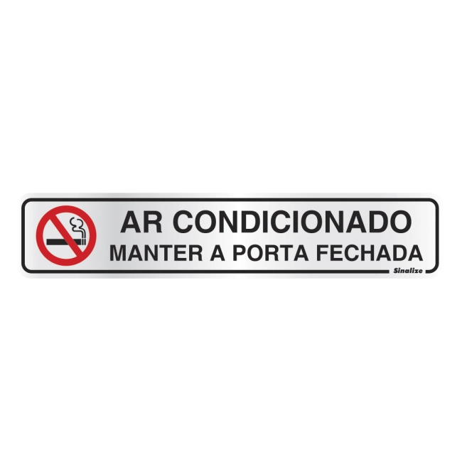 Placa Sinalize 05x25cm alumínio ar condicionado