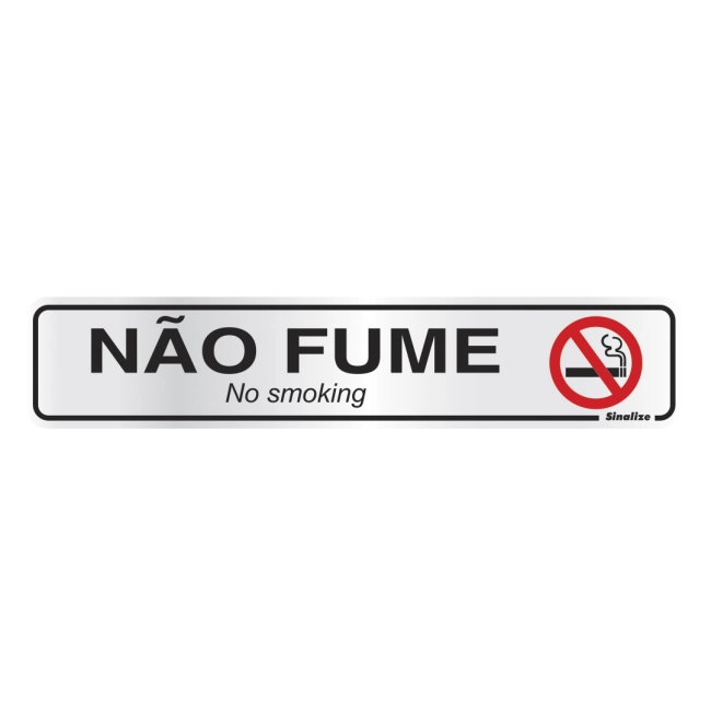 Placa Sinalize 05x25cm alumínio não fume