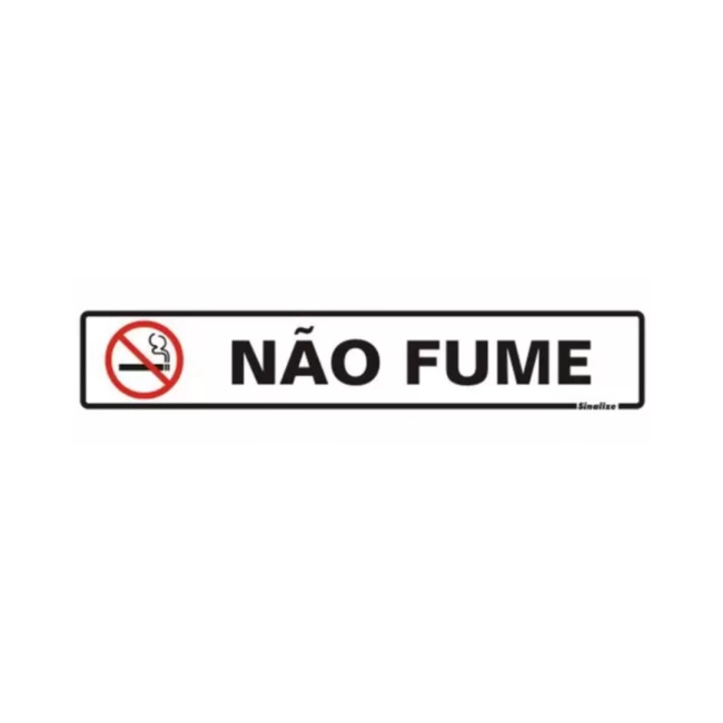 Placa Sinalize 05x25cm PS - Não Fume 