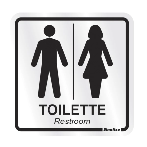 Placa Sinalize 15x15cm alumínio sanitario toilette