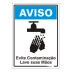 Placa Sinalize 15x20cm poliestireno aviso evite contaminação lave as mãos