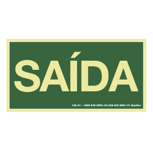 Placa Sinalize 15x30cm saida