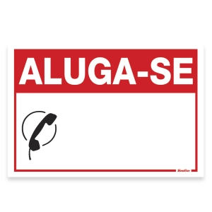 Placa Sinalize 20x30cm poliestireno aluga-se