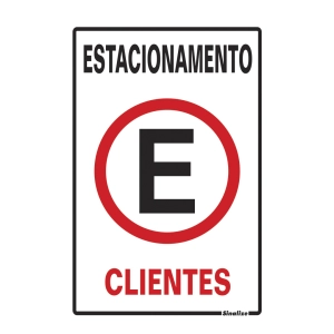 Placa Sinalize 20x30cm poliestireno estacionamento clientes