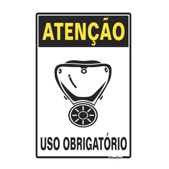 Placa Sinalize 30x20cm atenção uso obrigatorio de máscara