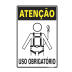 Placa Sinalize 30x20cm cinto de segurança uso obrigatorio