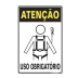 Placa Sinalize 30x20cm cinto de segurança uso obrigatorio