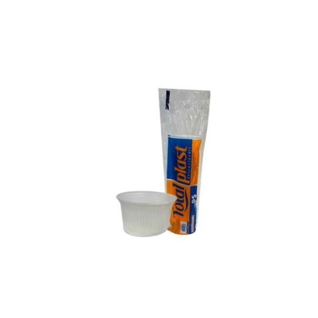 Pote 250ml Redondo PS Transparente Com 50 Unidades P07 Totalplast