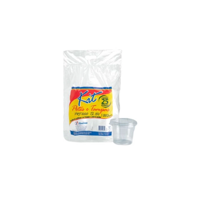 Pote Plaszom kit 750ml redondo pacote com 25 unidades Plaszom