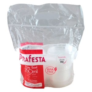 Pote Prafesta redondo bowl 250ml pacote com 20 unidades