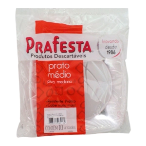 Prato Prafesta 15cm medio quadrado cristal pacote com 10 unidades