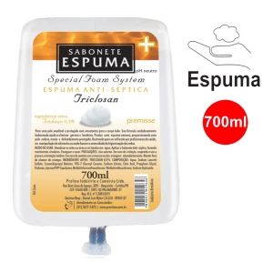 Sabonete espuma 700ml Antisséptco Triclosan Premisse