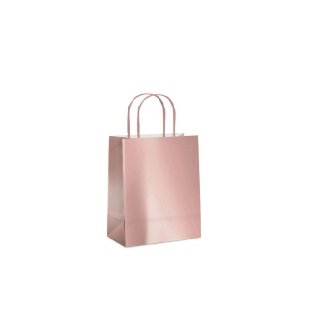 Sacola kraft 27,5 x 19,5 9,5 rose gold Packpel