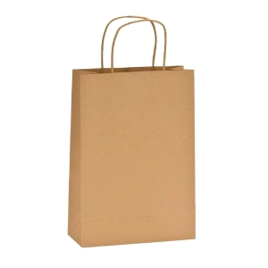 Sacola kraft alça cordão 17,5x8,5x33cm com 10 unidades