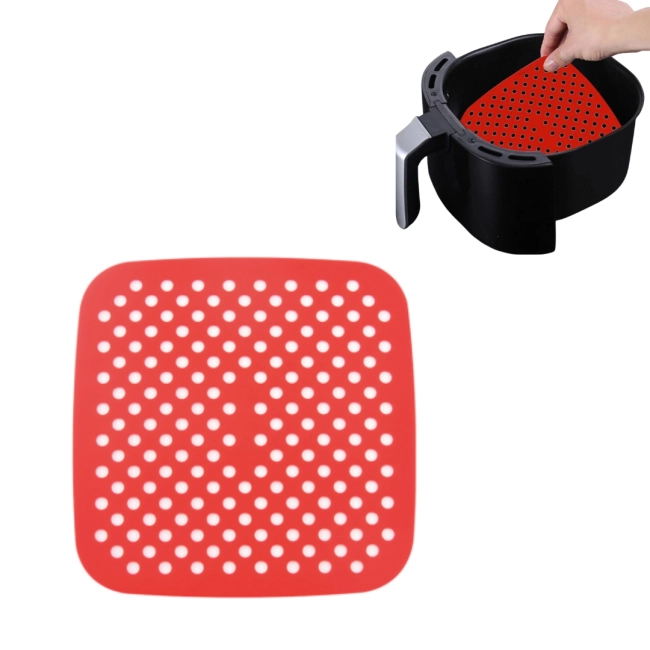 Tapete de Silicone para Air Fryer Quadrado 18cm Cores Class Home