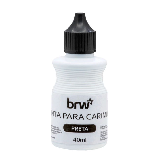 Tinta para carimbo preto 40ml BRW 