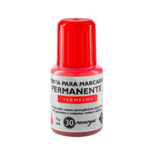 Tinta para marcador permanente BRW 20ml vermelho 