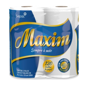 Toalah de papel 2 rolosx60 folhas Maxim 